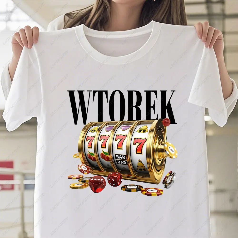 Funny Gambler Roulette Slot Machine Casino Vegas Gambling T-Shirt for Men Women Short Sleeve Classic Print Tee Shirt Streetwear