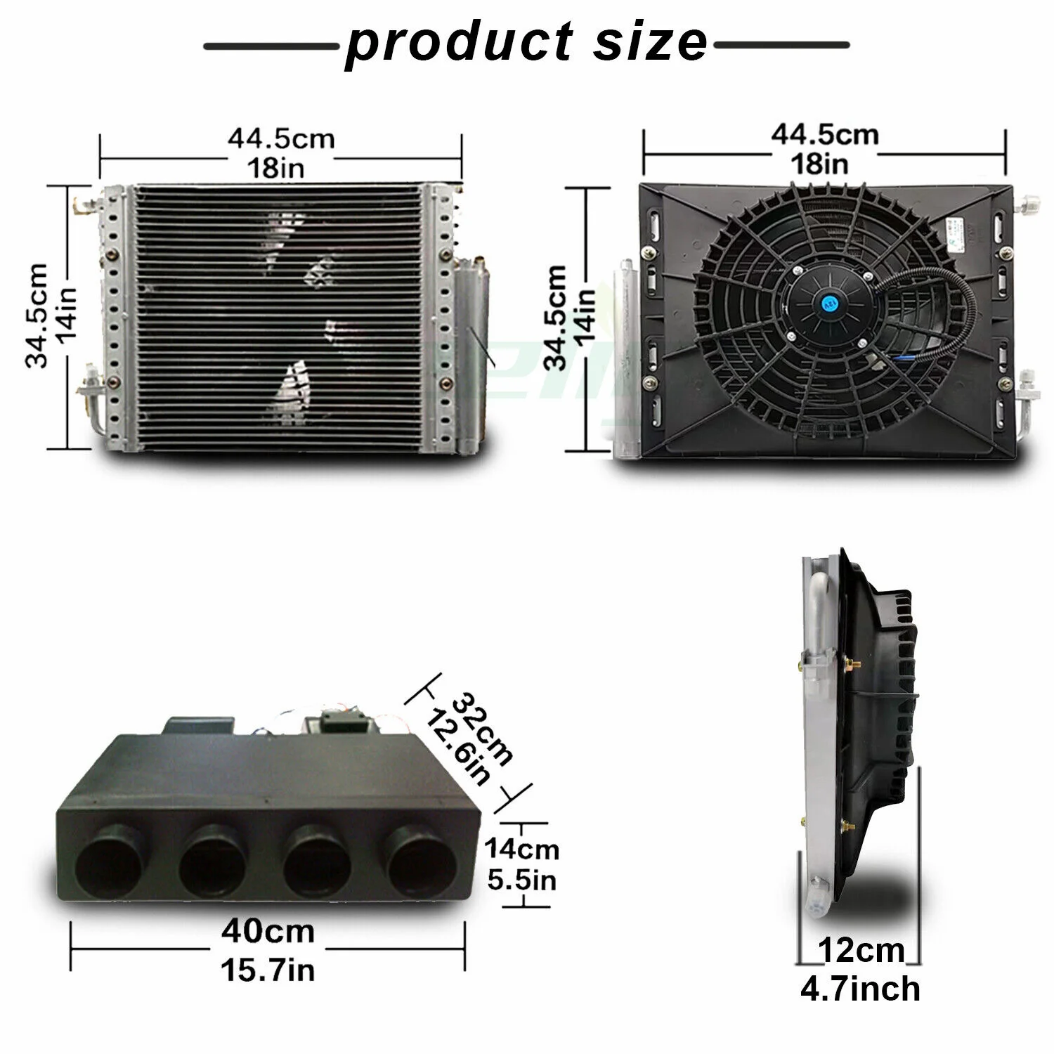 Aspligo 12V Heat and Cool Electric Car Automotive Air Conditioner Parking AC 24V for Tractor Truck Camper Van Caravans