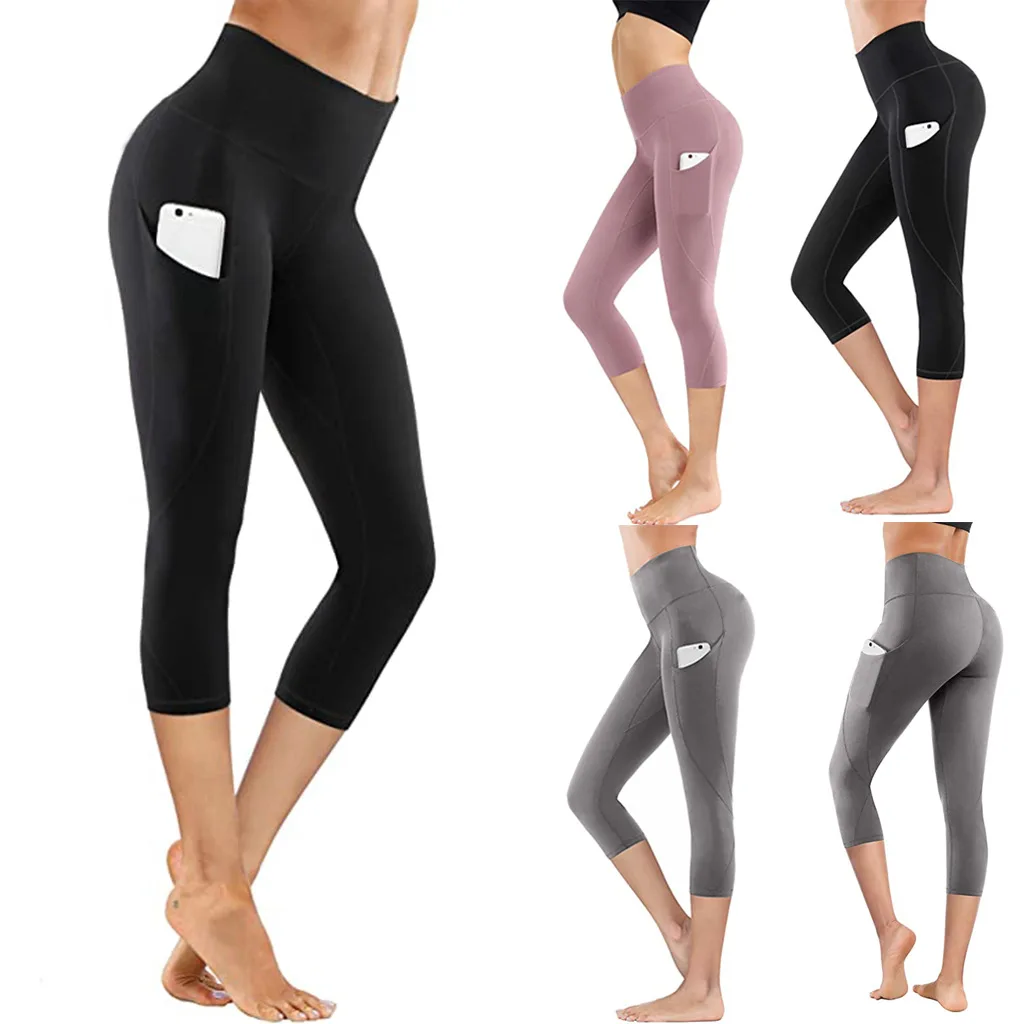 1PC New Women Yoga Pants Push Ups Fitness Leggings Soft High Waist Hip Lift Elastic T-Line Sports Pants