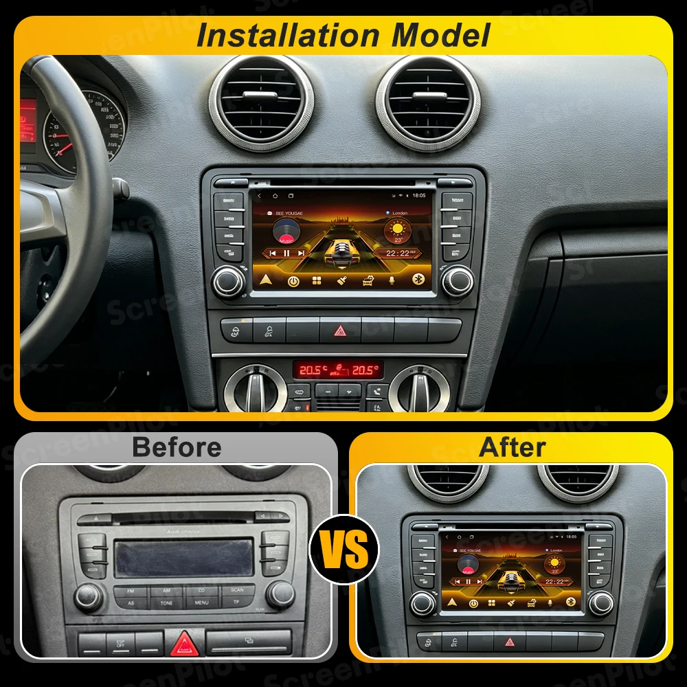 For Audi A3 8P 2003-2012 S3 RS3 Android 16 Car Radio Intelligent System GPS Navigation Carplay Touch Screen RDS  8 Core Wifi 5G