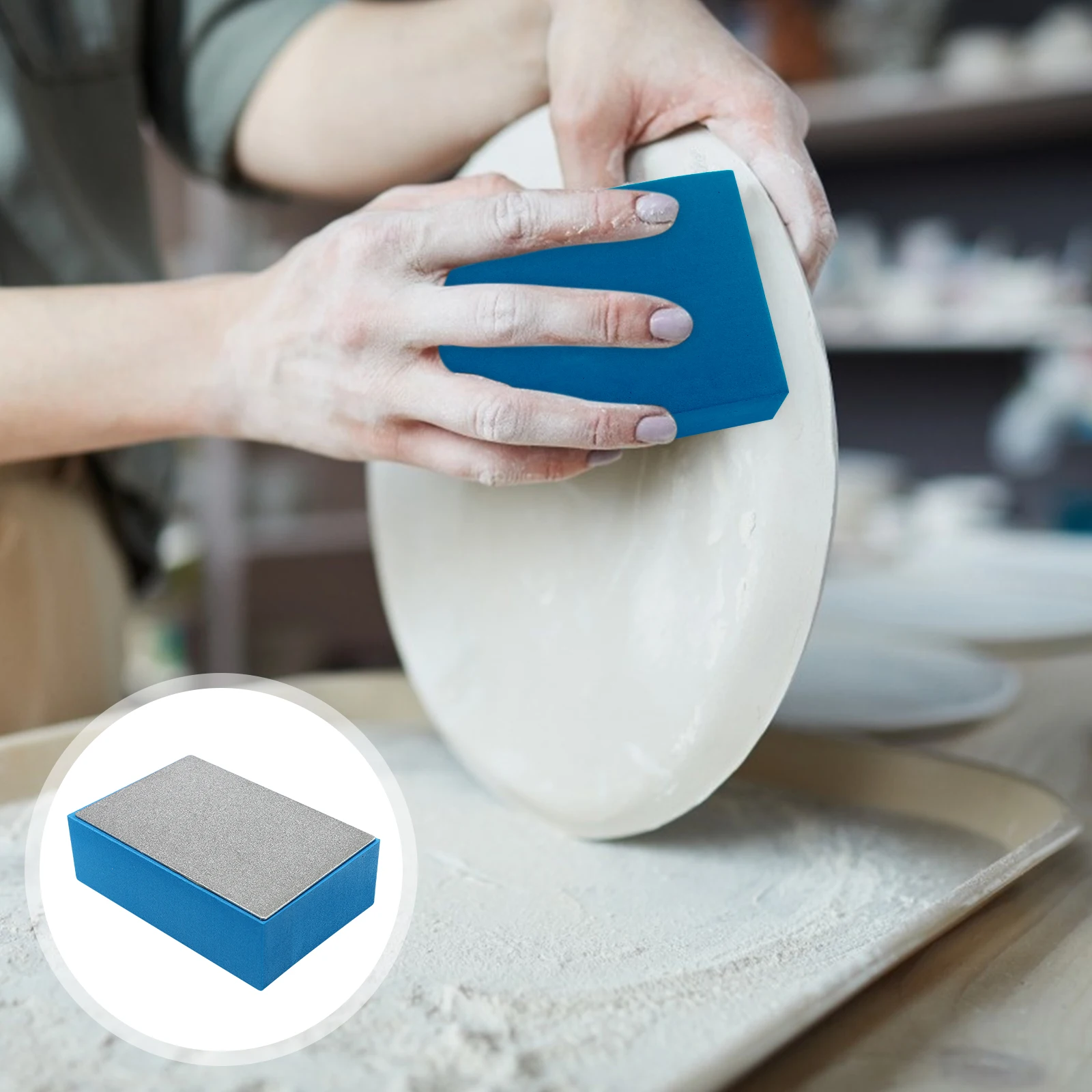 Polishing Pad Diamond Hand Rub Tool Sanding Block Durable Grinding Blue Practical