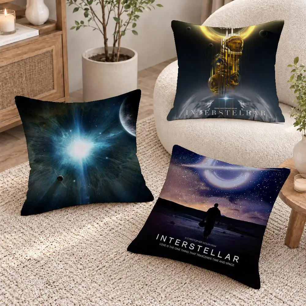 Epic Movie Interstellar Cushion Cover Short Plush Pillow Cover, Washable Wrinkle-Resistant for Sofa Bedroom Decor Gift