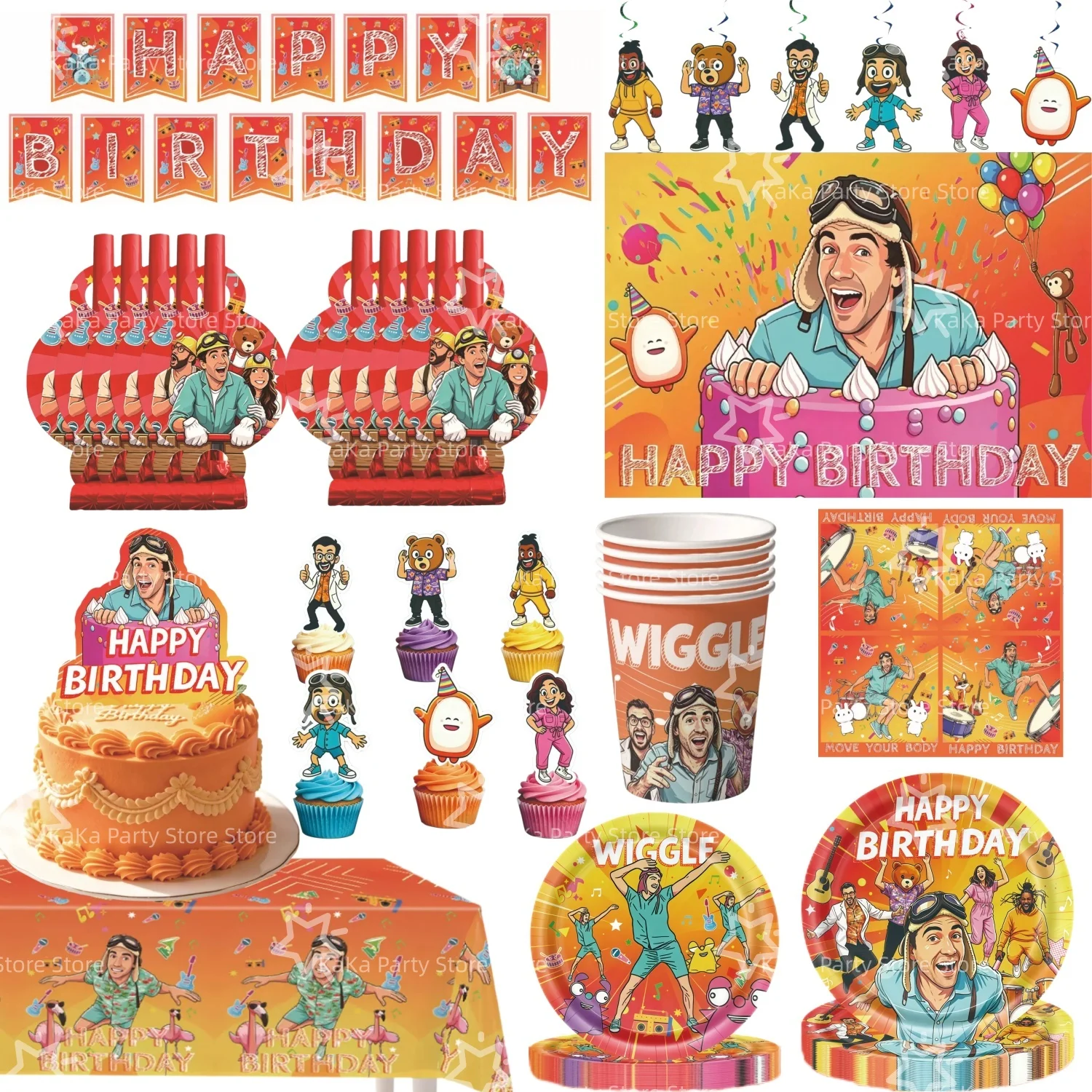 Décoration de fête d'anniversaire Thème Jeu de Niveau Danny-Go : Nappe, Assiettes, Gobelets, Serviettes, Toile de fond, Jeu éducatif, Articles et fournitures pour fêtes