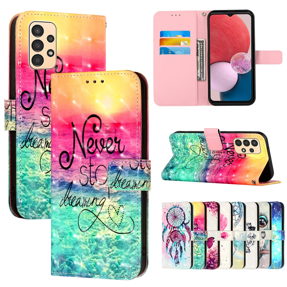 

Cute Wallet Phone Cover For Coque Samsung Galaxy A01 A02 A02S A03S A10 A10S A11 A12 A13 A20 A20E A20S A21S 5G Flip Cases D03F