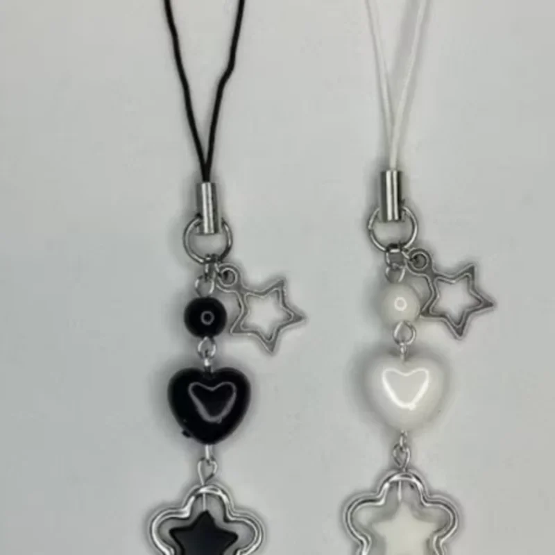 Matching Y2K Phone Charms | friendship gifts match, black white yin yang set, phone accessories gift , grunge theme, Handmade