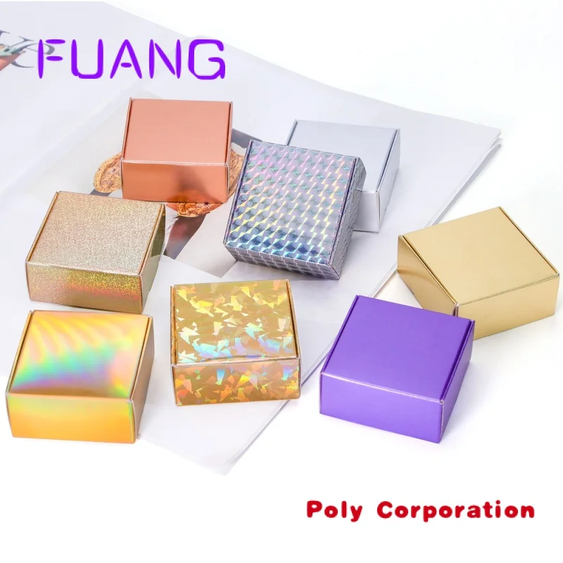 Custom  Custom size logo printing Laser gold silver Kraft carton black white packaging carton gift box soapacking box for small 