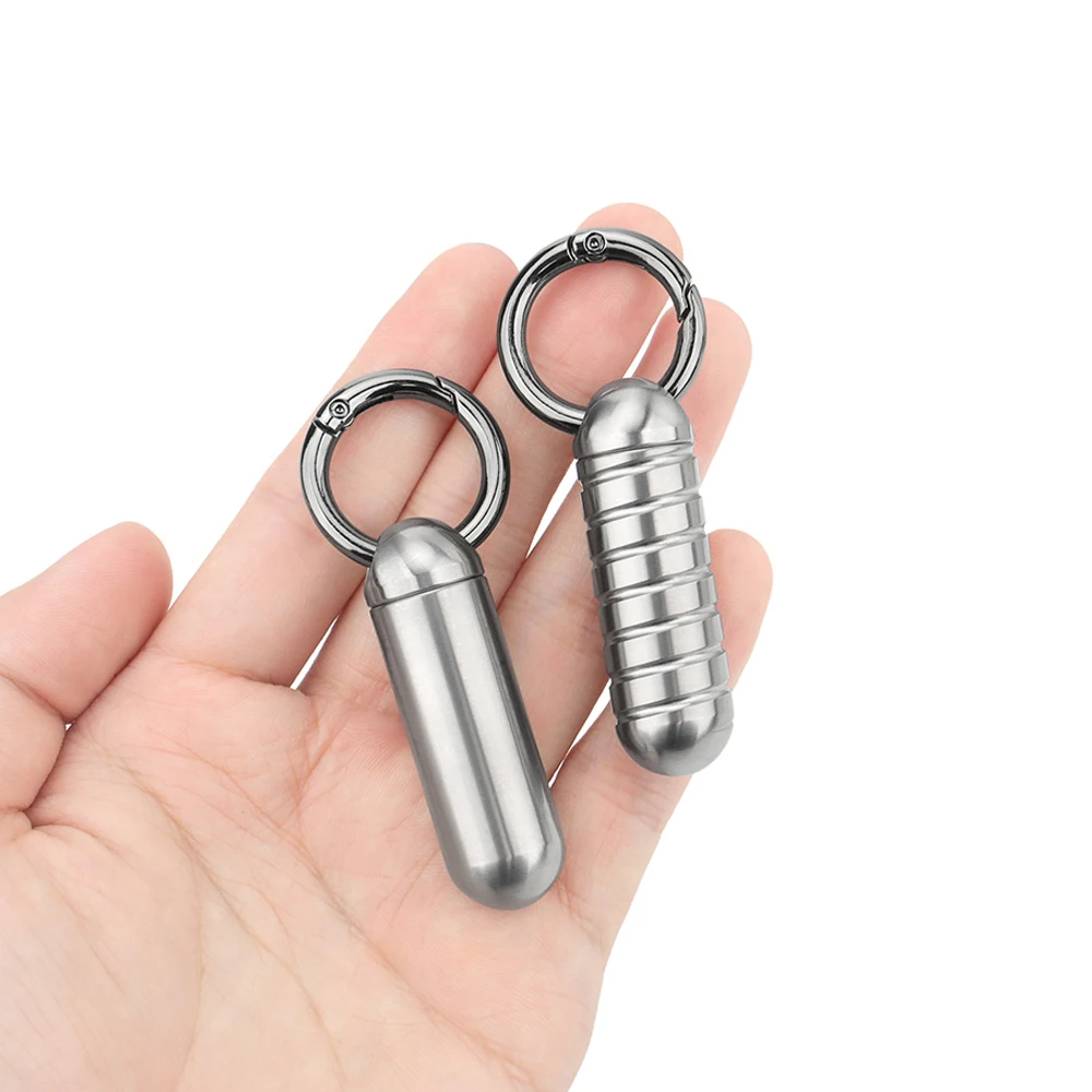 Titanium Alloy Portable Bottle Waterproof Canister Pillbox Outdoor EDC Supplies