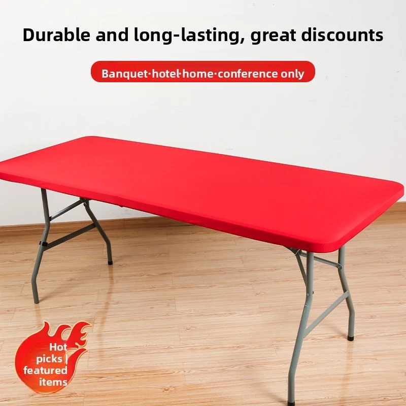 Cross-border milk silk table cover, elastic half-cover tablecloth, suitable for home and office long tables and chairs, non-slip