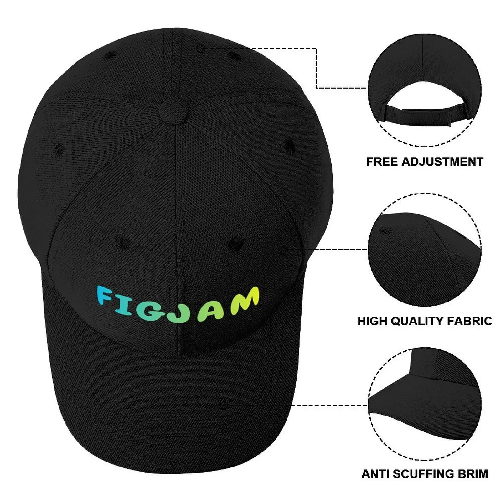 Figjam Baseball Cap Snapback Cap Anime Grappige Hoed Helm Man Dames