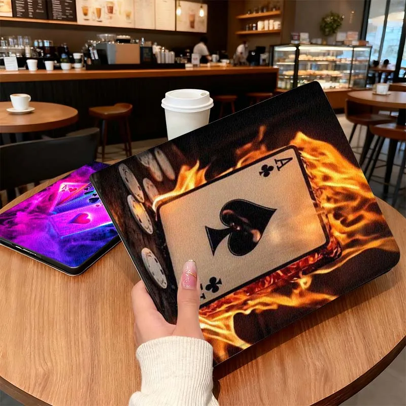 

Neon Smoke Poker Ace For iPad Pro Air 5th 6th 7th 13 M3 M4 M5 12.9 13.3 inch 2018 2022 2024 2025 Tablet Case