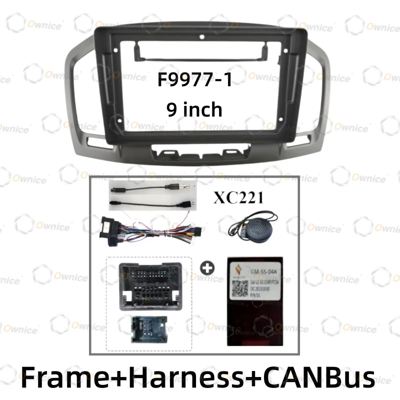 Ownice 9 for BUICK REGAL 2009 - 2017 Opel Insignia Vauxhall Car Stereo Android Frame Panel Fascia Cable Harness Dashboard Canbus