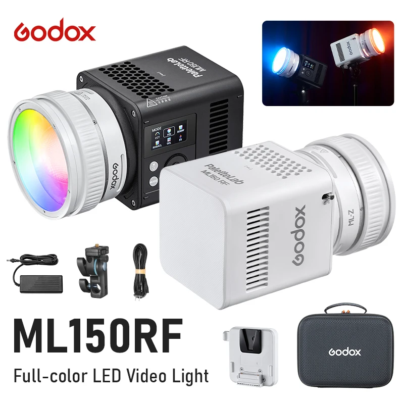 Godox ML150RF Full-color LED Video Light 165W PaletteLab RGB LED Video Light App & DMX Control for Photography Video Creation