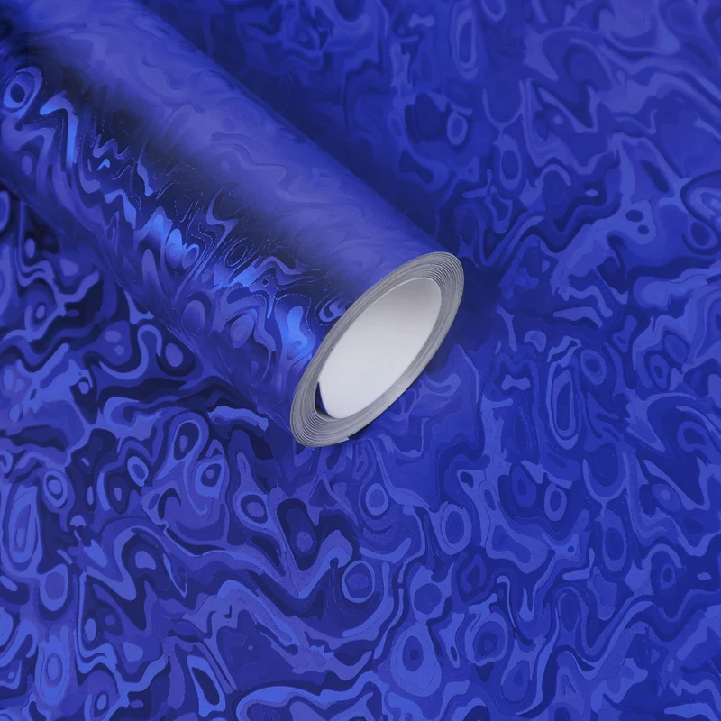 

Виниловая пленка из кованого углеродного волокна премиум-класса, синяя текстурированная наклейка с космическим призраком для автомобиля