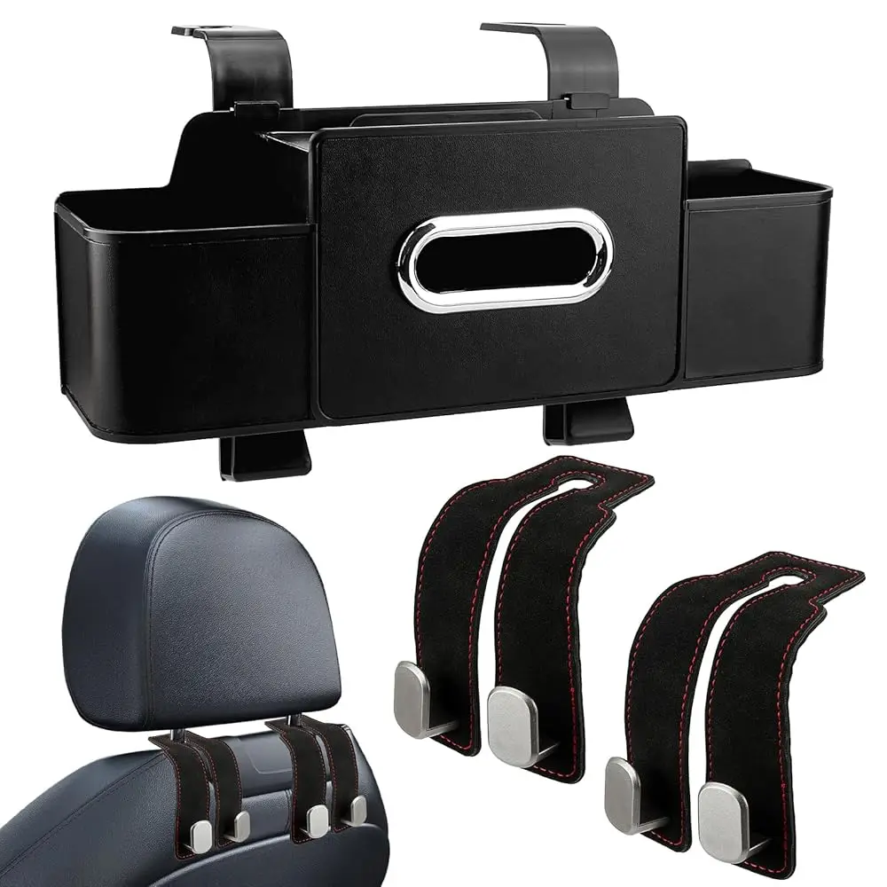 

Free Shipping 2Pcs BackSeat Car Organizer Set,Features Headrest Hooks for Purses and Bags Cute, Multiple Storage Car Back Seat O