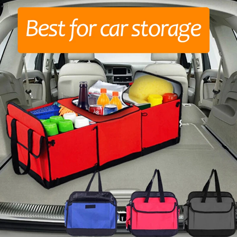 New Car Storage Organizer Trunk Collapsible Toys Food Storage Truck Cargo Container Bags Box Black Car Stowing Tidying