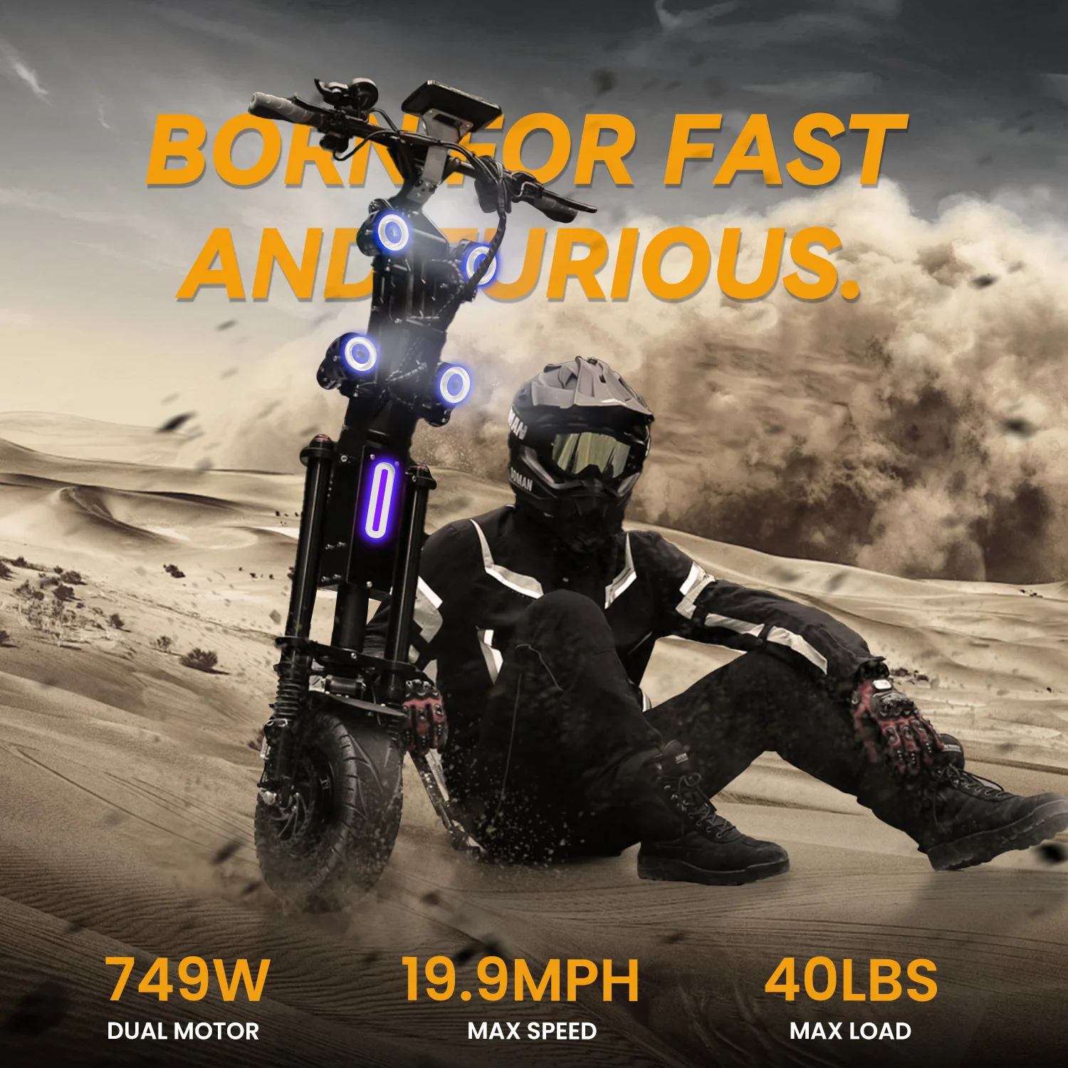 8000W dual drive off-road electric scooter, 60V50AH, 80KM/h and 100km range, hydraulic shock absorber 13 inch off-road wheels