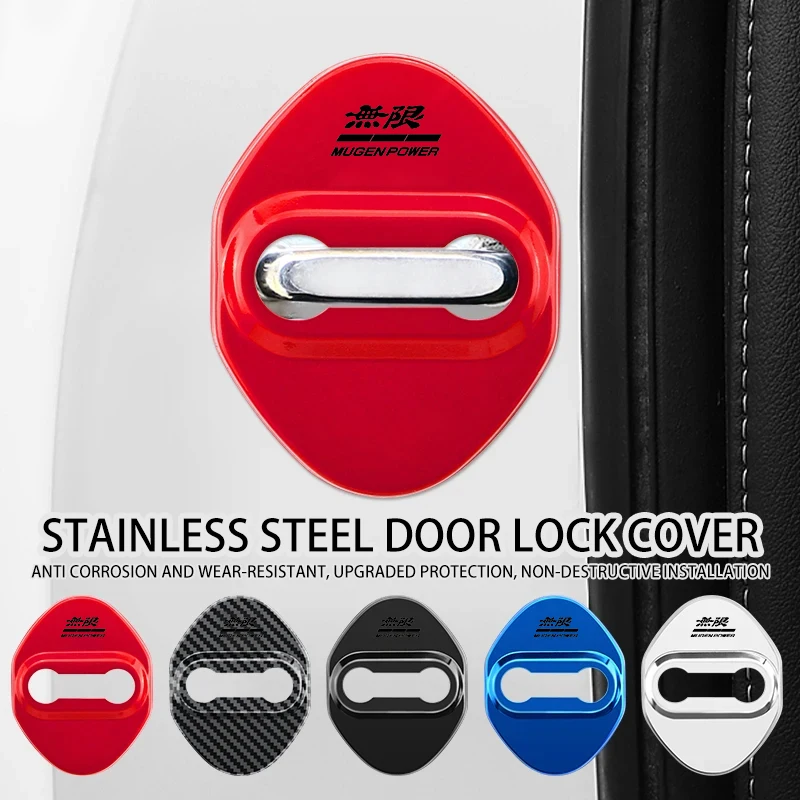 4Pcs Car Door Lock Buckle Zinc Alloy Protective Covers For Honda Insight Vezel CRV Odyssey Pilot Jazz Legend Stepwgn