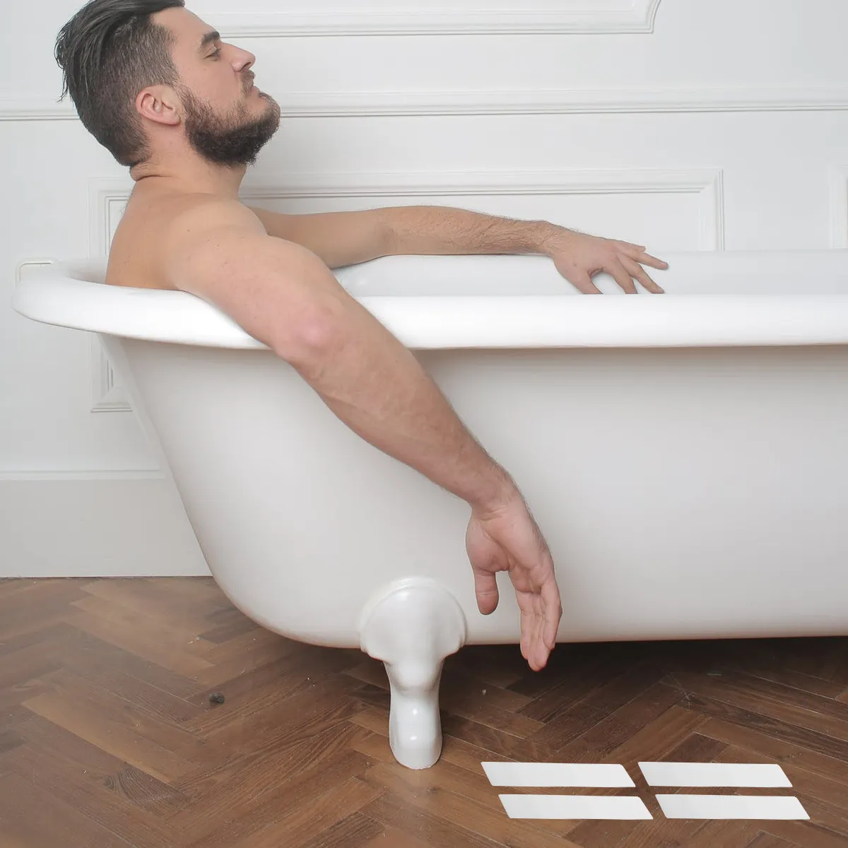 

Набор из 5 противоскользящих наклеек для ванной комнаты: безопасные полосы с сильной адгезией, не выцветающие, для душевых и ванных полов