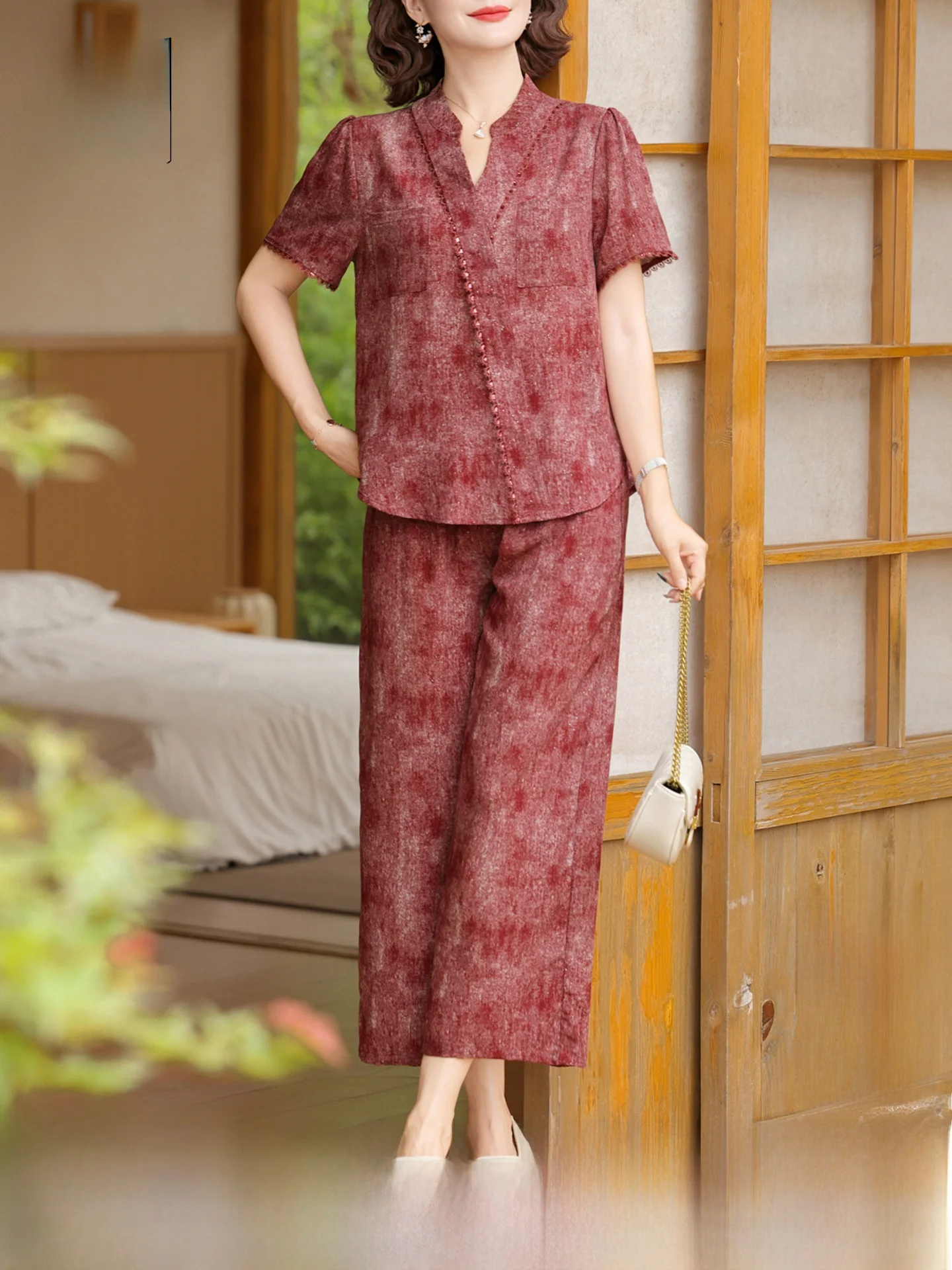 qiyun-jiangnan-plus-size-floral-print-mommy-sle-traditional-chinese-embroidery-women's-faion-two-piece-set-v-ne-loose-fit