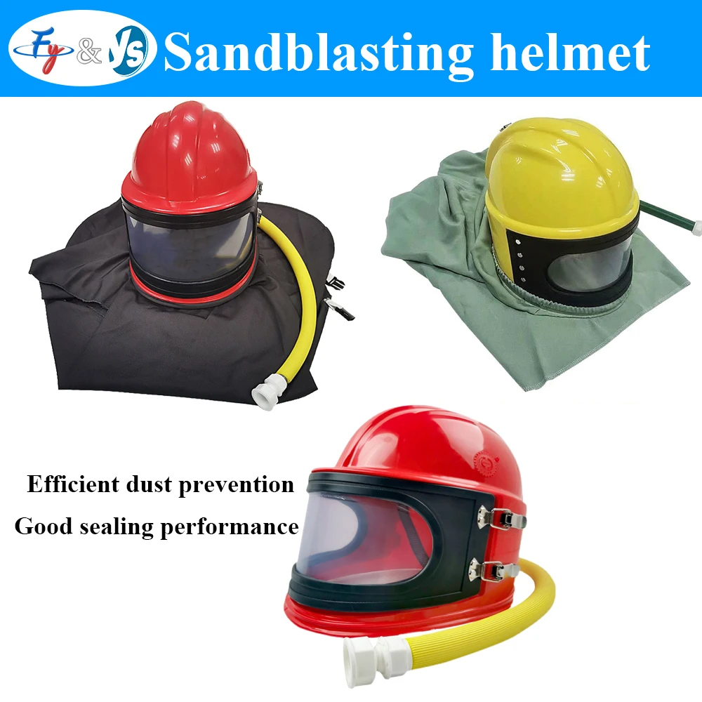 High Quality a-bS Sandblasting Nozzle European Style with PVC Lens Thermostat Air Filter Safe Air Feed Safety Gear