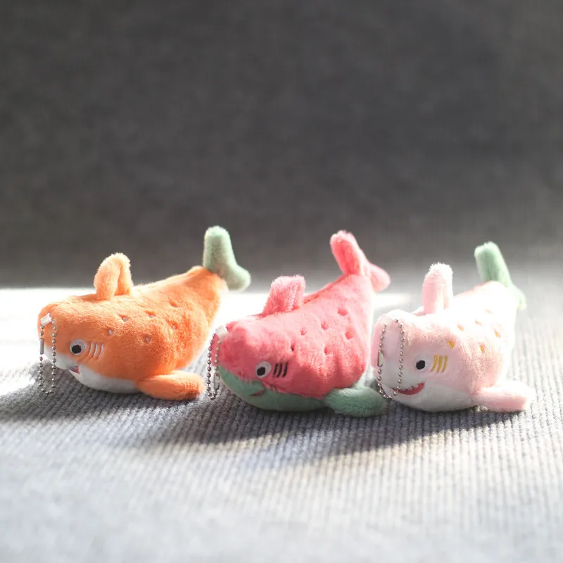 new cute fruit shark pendant stuffed  soft toy mini funny bag pendant Creative  keychain doll fashione  personality gift