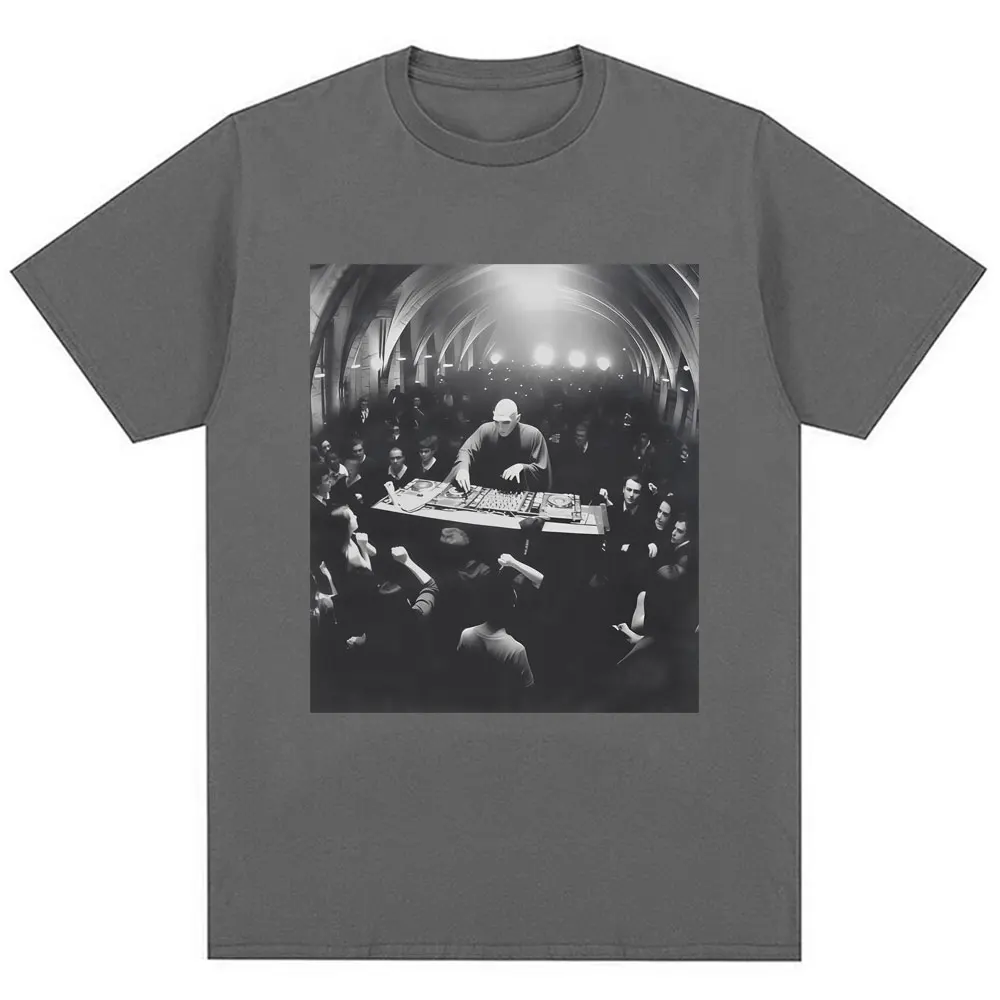 Funny Dj Dark Lord Meme Graphic T-shirt Wizard Rave Party Fashion Vintage T Shirts Men Women Loose Cotton Classic Street T Shirt