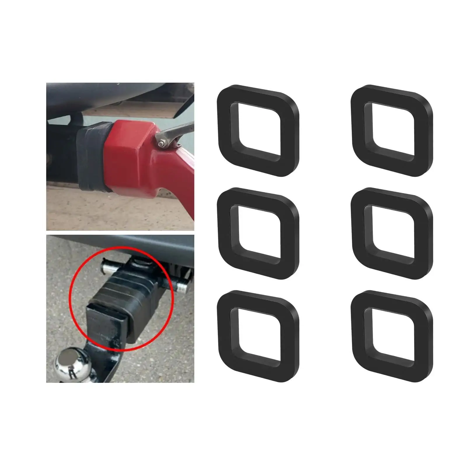 

6Pcs Hitch Receiver Stopper Pad 2 inch Trailer Hitch Stopper Sturdy between Receiver and Tow Hitches for Car Truck Trailer