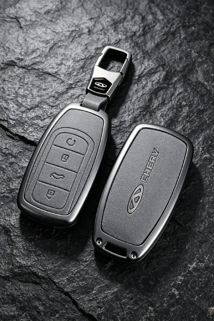 Autoschlüsselhülle für Chery Tiggo 4 5X 3X Tiggo 7 Pro Arrizo 5 Arrizo 8 9 aus Zinklegierung, sturzsicher, vollständiger Schutz, Autozubehör – Detail 2