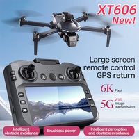 XT606 Drone Brushless Motor Screen Remote HD Aerial Photography GPS Intelligent Positioning Remote Control Aircraft Kids Toys