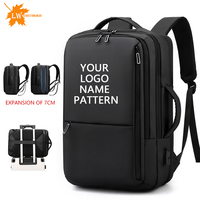 Custom Men's Backpack With Logo Business Travel Work Computer Backpack Company Employee Welfare Backpack Printed Name Pattern
