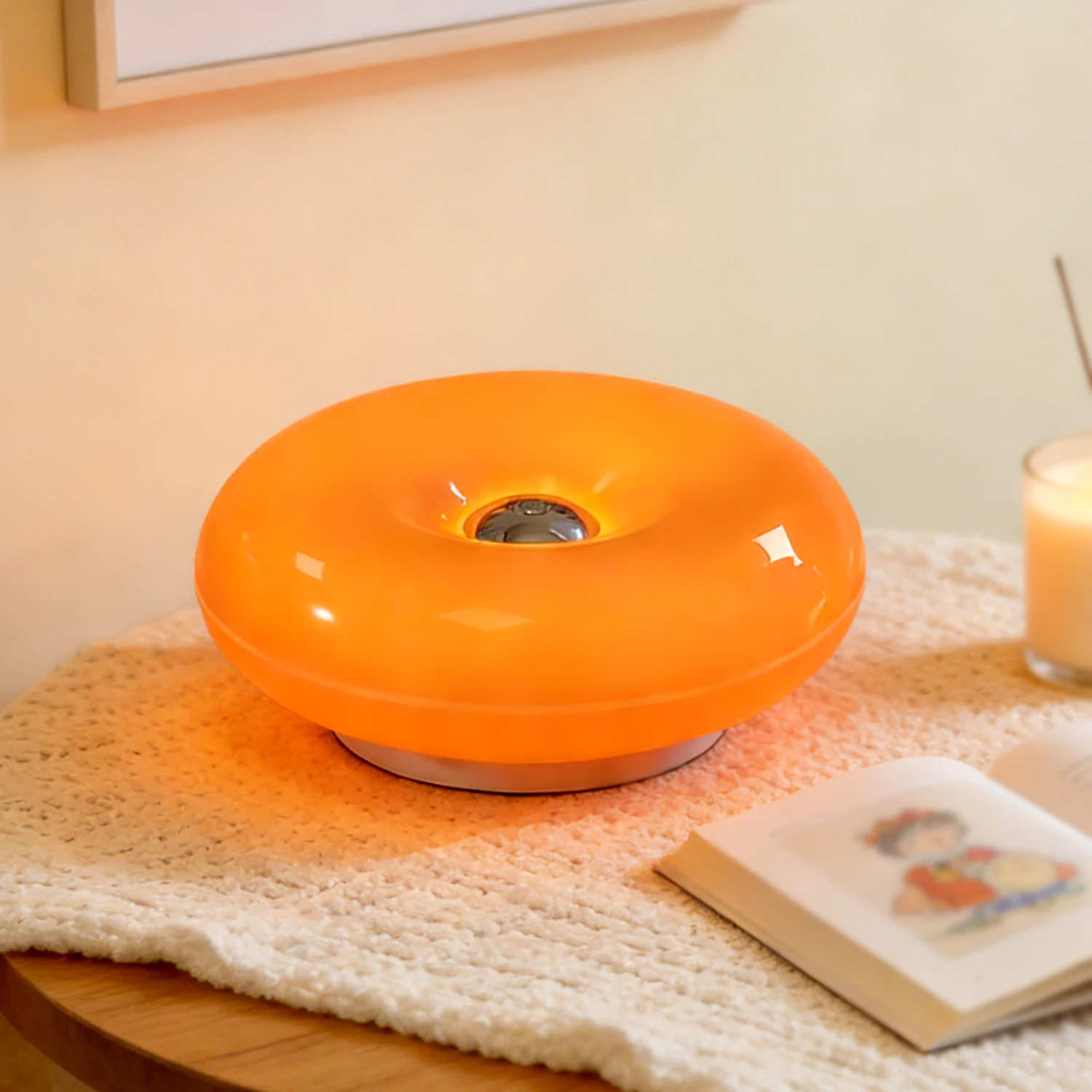 Donut Shape LED Table Lamp, Dimmable Warm Ambient Night Light for Bedroom, Living Room, Home Decor, Creative Gift image 3