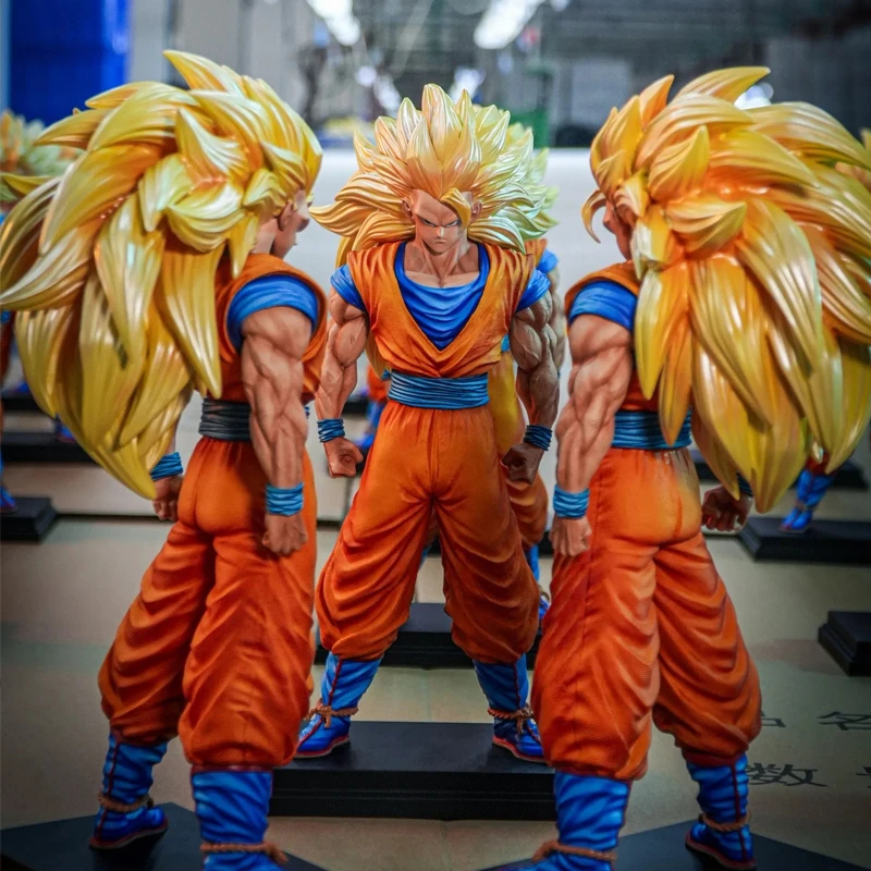 

33cm Dragon Ball Son Goku Anime Figure Ssj3 Goku Jt Statue Figurine Super Saiyan 3 Model Collection Desk Decoration Toys
