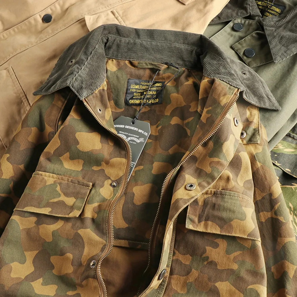 Ami khaki vintage vintage woven cotton men's work jacket American high street trendy jacket