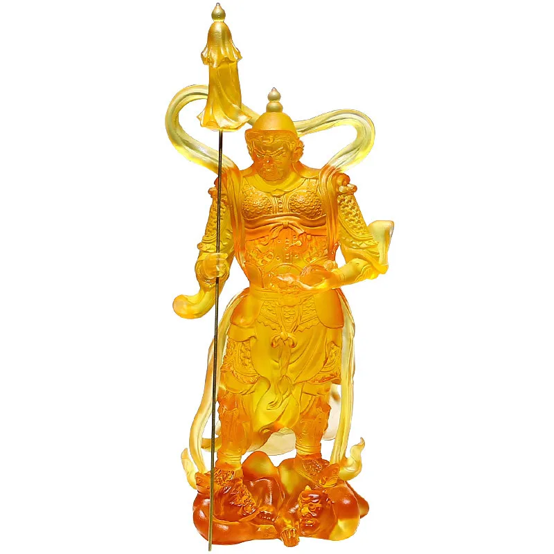 Ancient glazed Buddha statues of the four heavenly kings, ornaments, home furnishings, and statues of gods in large temples