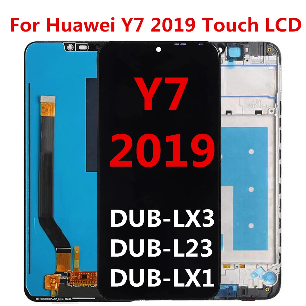 LCD For Huawei Y7 2019 DUB-LX1 DUB-LX3 Display Touch Screen Digitizer With Frame For DUB-L23 Y7 Prime 2019 Parts