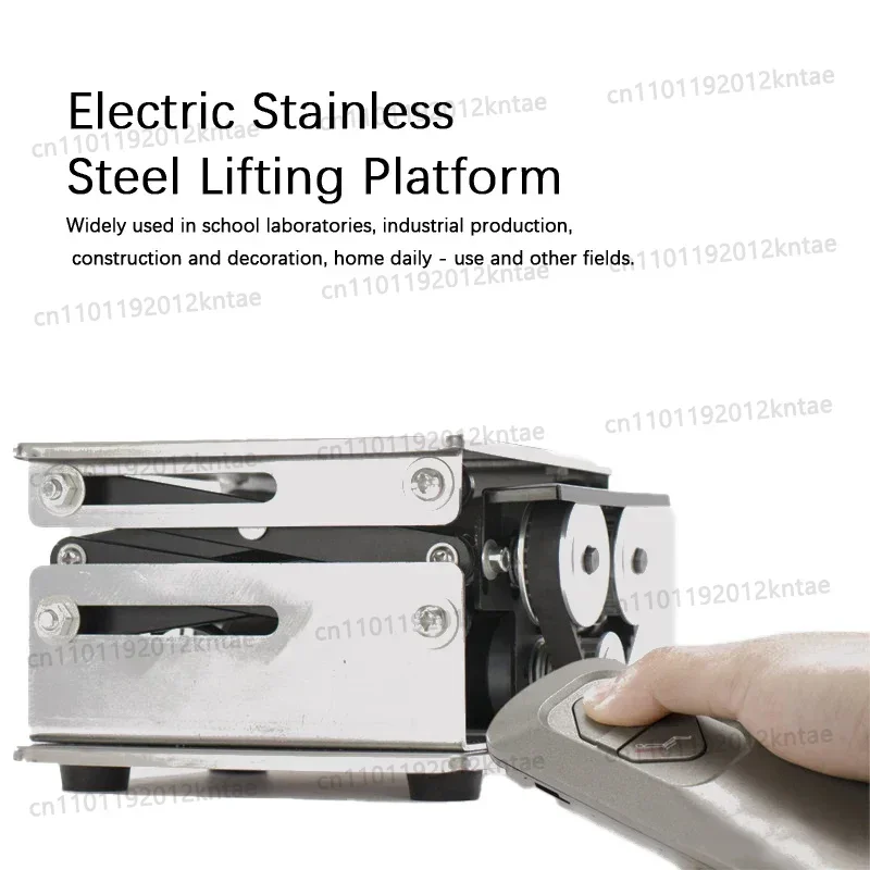 Electric Stainless Steel Lifting Platform Small Laboratory Lifting Stand Remote Control Adjustable Lifter Moving Platform
