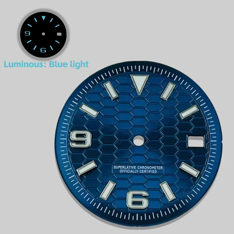 

New NH35/NH36 Dial Diameter 28.5mm/31mm Blue Green Luminous Single Date Watch Accessories