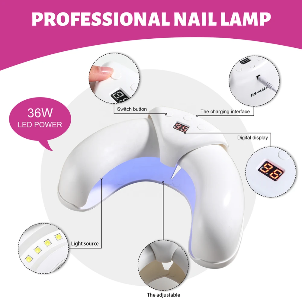 Nail Equipment UV Nail Lamp Fast Curing Nail Dryer Lamp Professional Gel Polish LED Quick-Dry Fold Lamp Dryer Nail Art Lamp