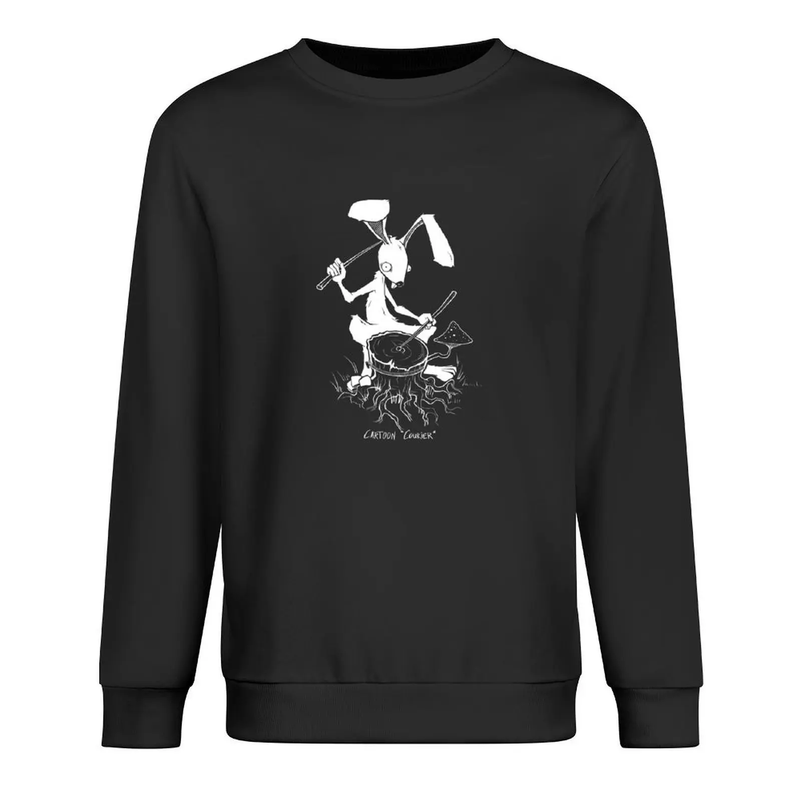 

Courier - Rabbit- White Contour Pullover graphic t shirts men men clothes korean style clothes korean clothes hooded sweatshirts