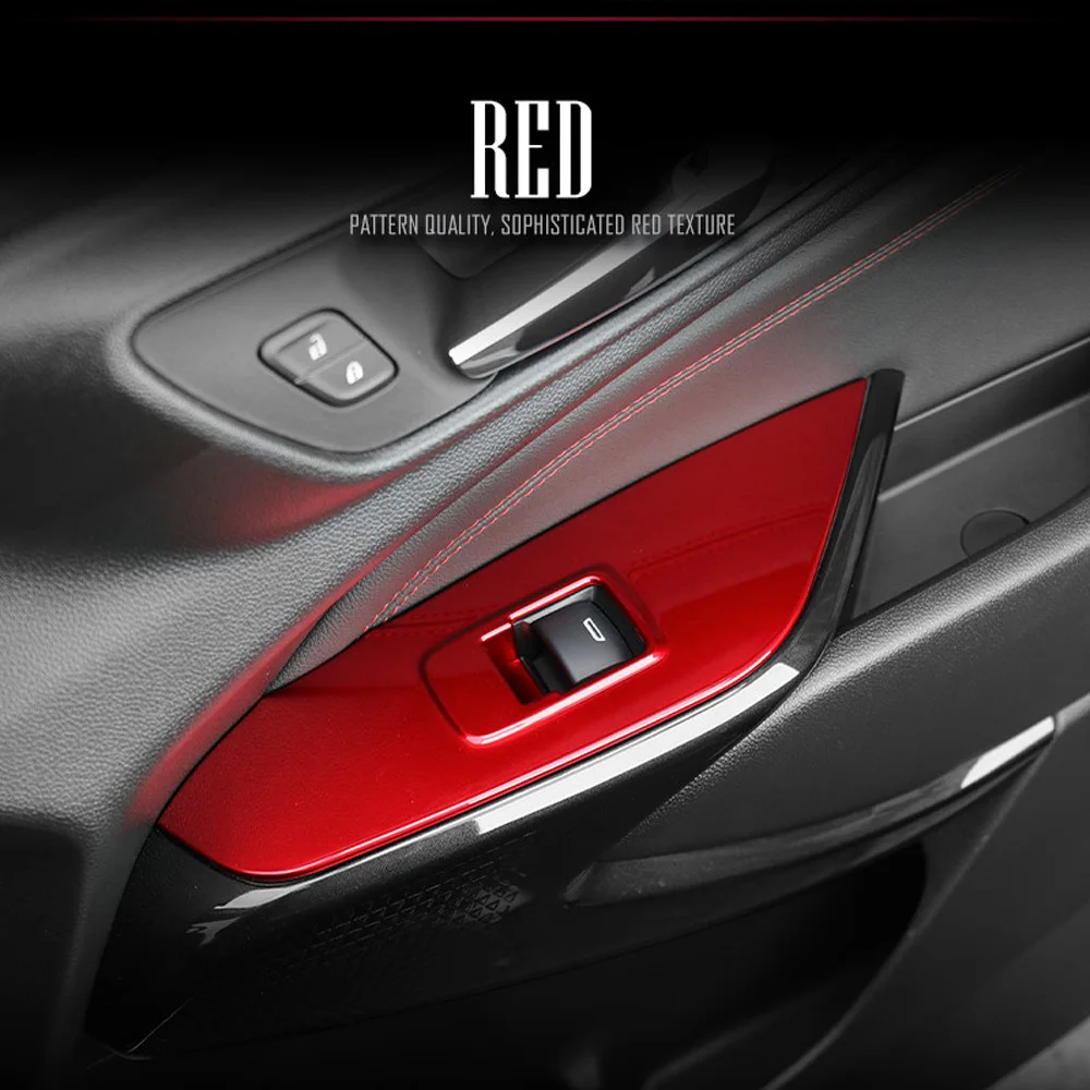 

Red Styling Window Switch Button Cover Door Armrest Trim Frame Panel For Chevrolet Trax 2024 Interior Mouldings