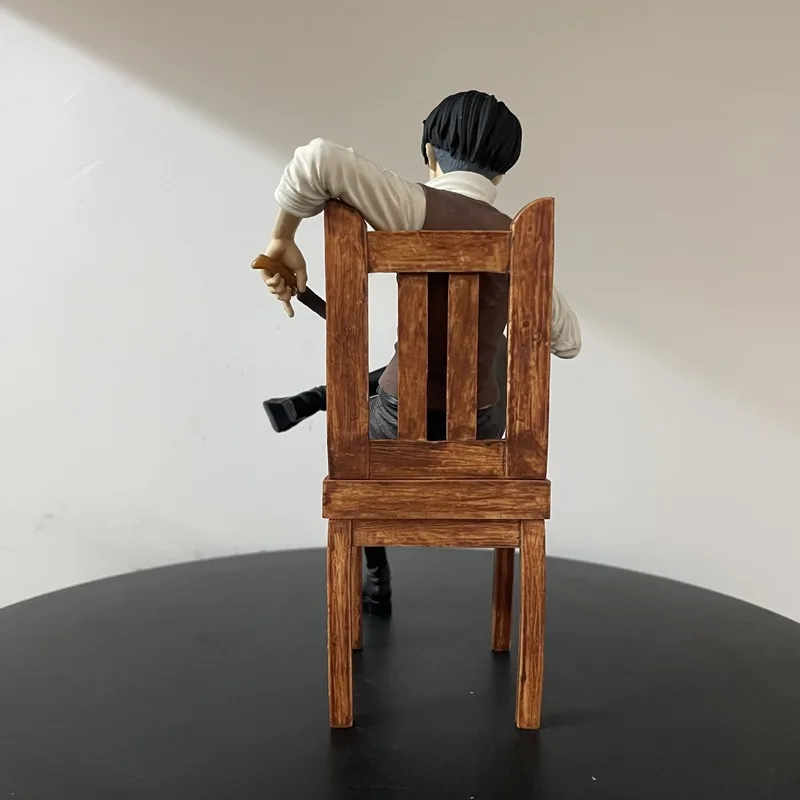Attack On Titan Levi Ackerman Sitting Figure With Chair Boxed Anime Collectible Desktop Pc Case Tabletop Ornament For Gifts view 4
