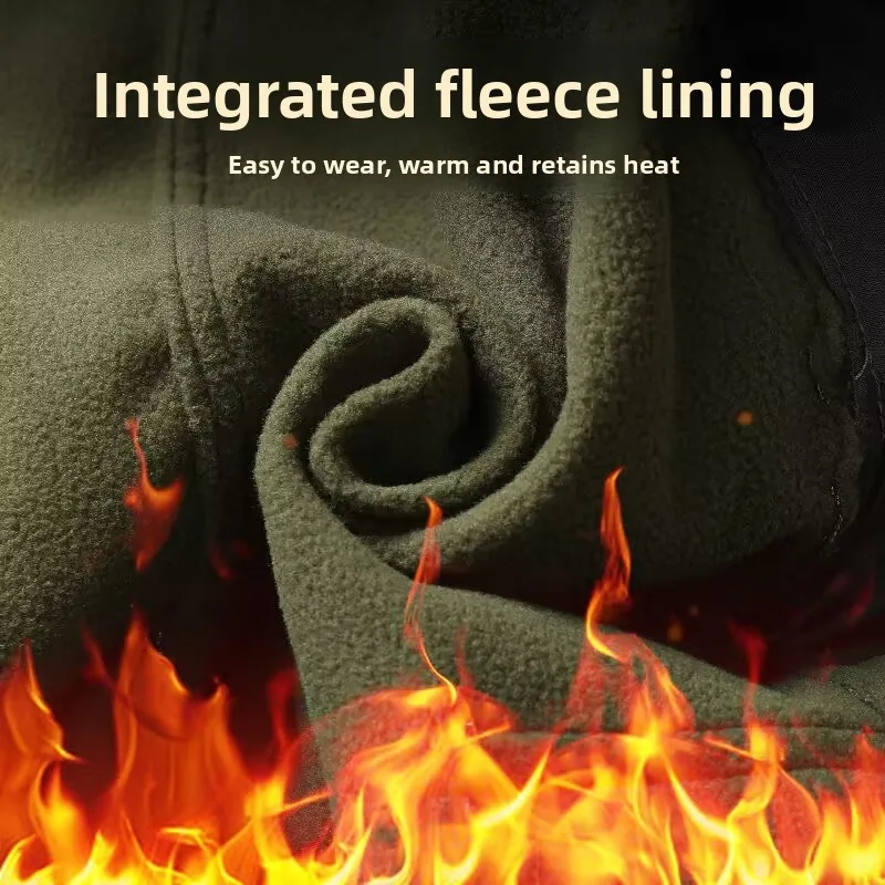 

Men's Winter Work Uniform Camouflage Safety Suit Set Fleece Lined Thickened Wear Resistant Single Piece Men's Pants Machine R...