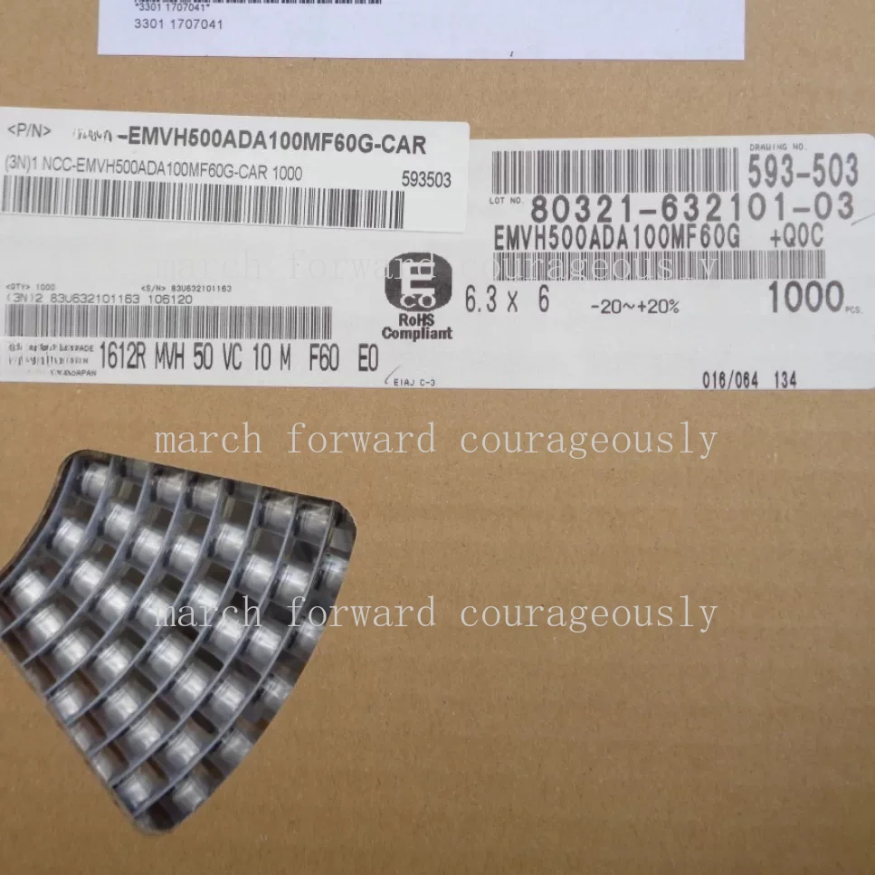 100pcs Original for NCC Black Titan 50V 10UF high-temperature resistant up to 125 degrees automotive board capacitor MVH 6X6