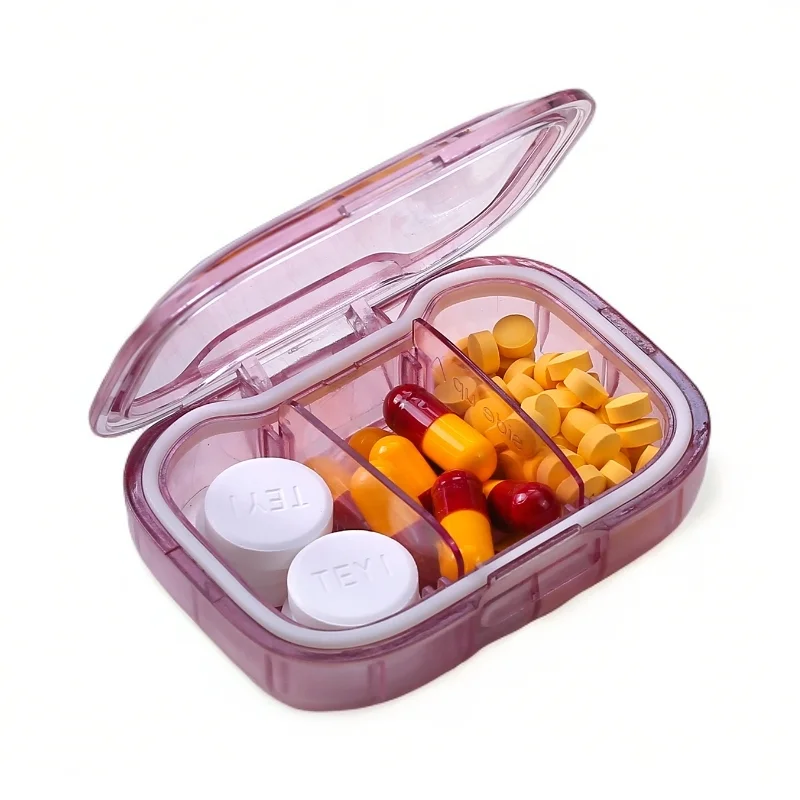 Portable Moisture-Proof Pill Organizer Macaron Colors Square/Rect Transparent Compartments Upgraded Sealed Travel Case