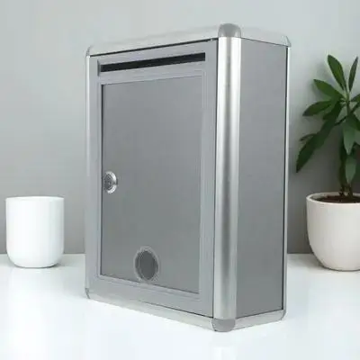 

Aluminum Alloy Lockable Mailbox Wall Mount Suggestion Box Security Ballot Post Letter Storage Container Complaint Box Hanging