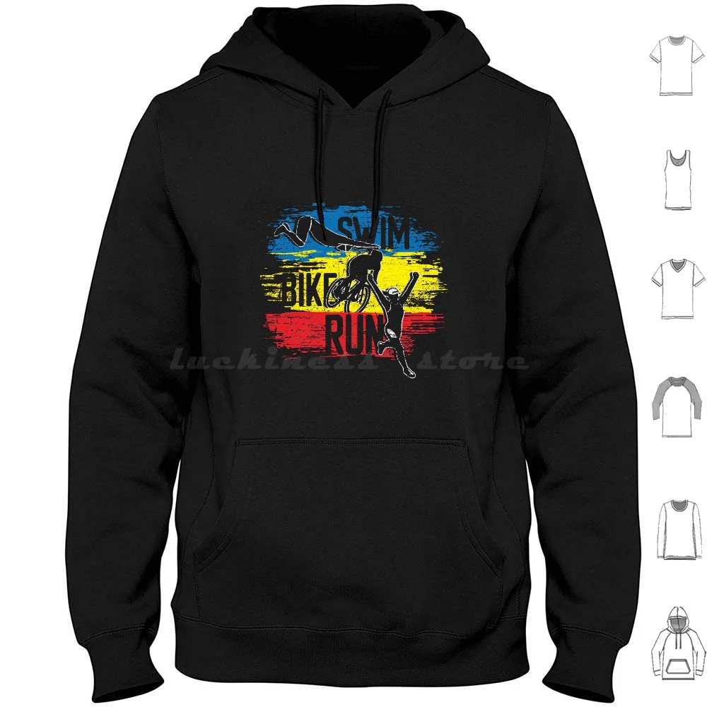 

Swim Bike Run Triathlon Grunge Hoodie cotton Long Sleeve Triathlon Triathlete Triathlon Lover Sports Athlete Sportsman