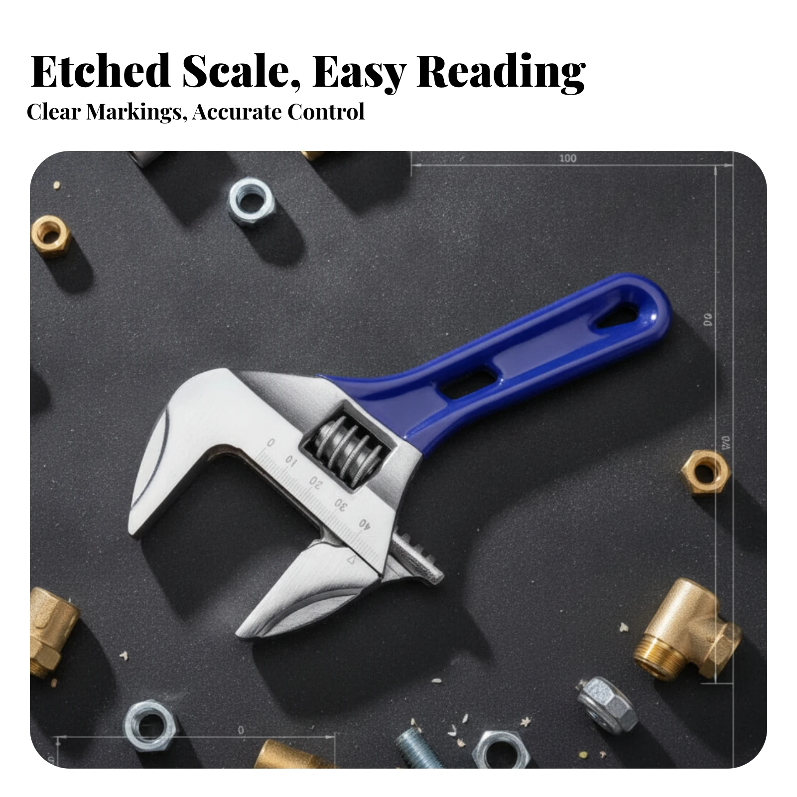 Adjustable Wrench Professional-Grade Grade Large Opening Adjustable Wrench Wide Jaw Spanner Long-Lasting Construction