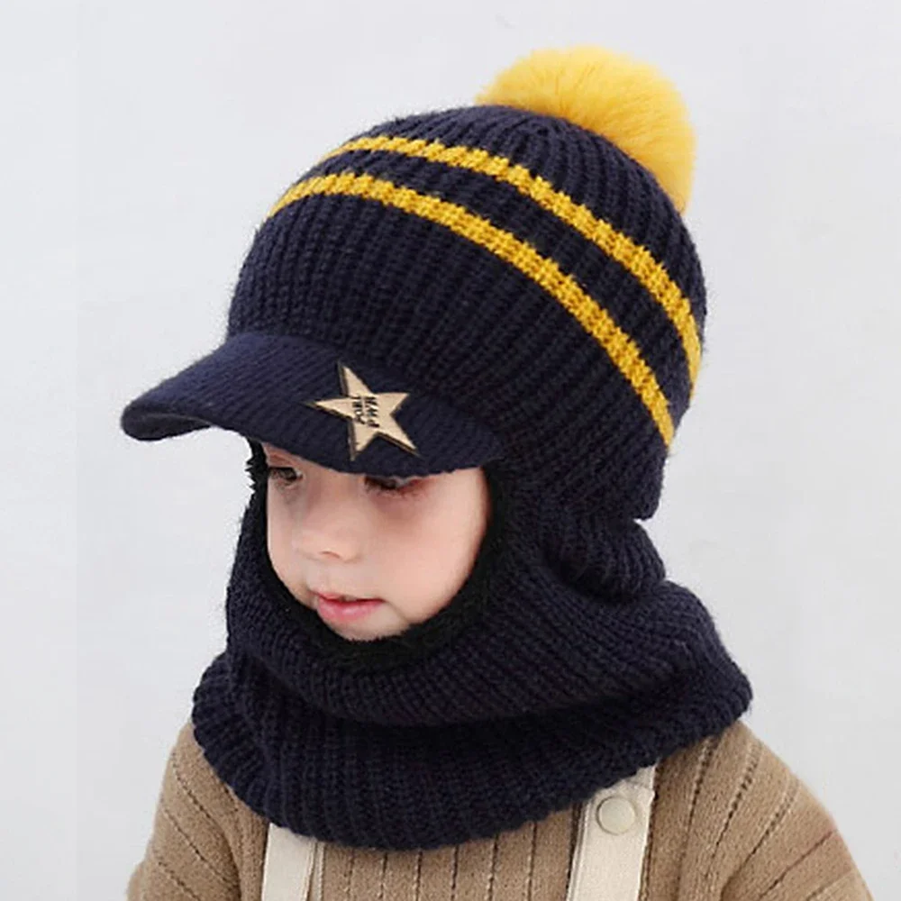 

2-8 Years Kids Unisex Winter 2pcs Set - Warm Soft Knitted Crochet Beanie Hat & Scarf