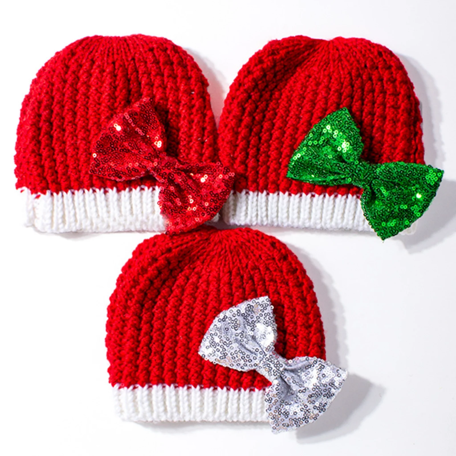 

Рождественская шерстяная детская шапка для детей от 0 до 2 лет, зимние теплые вязанные крючком шапочки, тюбетейка, детская шапка с помпоном, милый вязаный капот с бантом, лыжная шапка