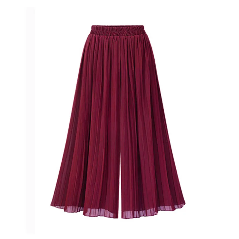 New Women Summer Midi Skirt Ruffles Vintage Big Large Plus Sizes Casual Party Fashion Loose Wide Leg Skirts Pant